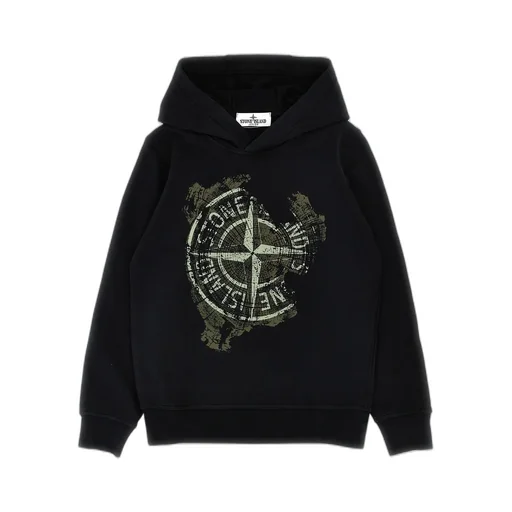 Stone Island Junior Logo-Printed Hoodie