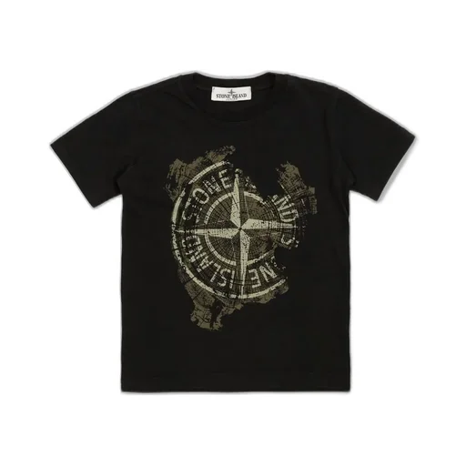 Stone Island Junior Compass Printed Crewneck T-Shirt