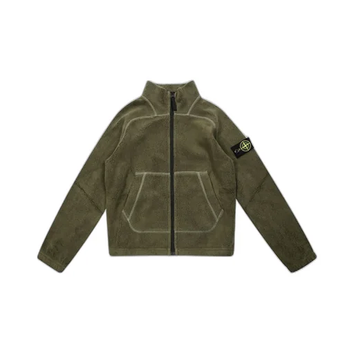 Stone Island Junior Zip-Up Mock Neck Sweatshirt