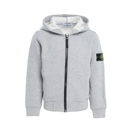 Stone Island Junior Logo Patch Zipped Hoodie