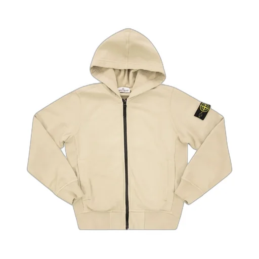 Stone Island Junior Compass Patch Zip Up Hoodie