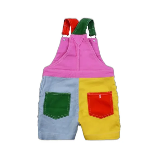Stella Mccartney Kids Colour-Block Parrot Embroidered Dungarees