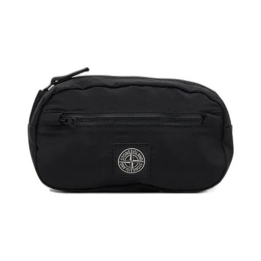 Stone Island Junior Logo Patch Zipped Messenger Bag
