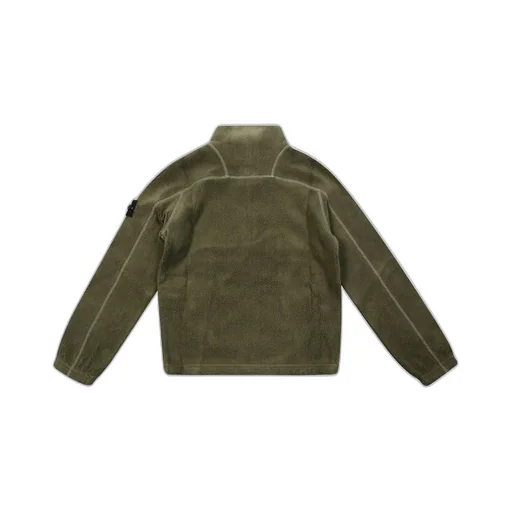 Stone Island Junior Zip-Up Mock Neck Sweatshirt