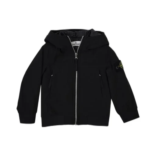 Stone Island Junior Logo-Patch Long-Sleeved Hooded Jacket