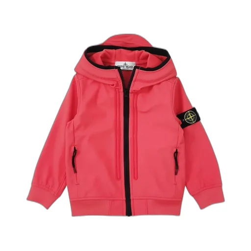 Stone Island Junior Logo-Patch Hooded Zipped Jacket