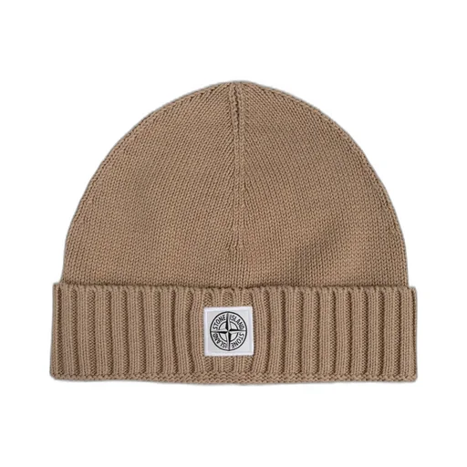 Stone Island Junior Logo Patch Ribbed Beanie