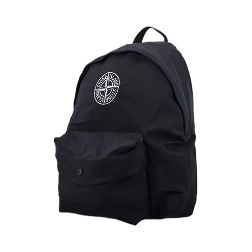 Stone Island Junior Compass-Embroidered Zipped Backpack