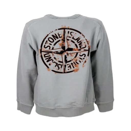 Stone Island Junior Logo Printed Jersey Sweatshirt