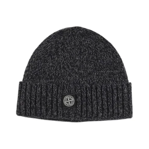 Stone Island Junior Logo-Patch MÉLange Knitted Beanie
