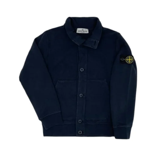 Stone Island Junior Compass Patch Buttoned Sweatshirt