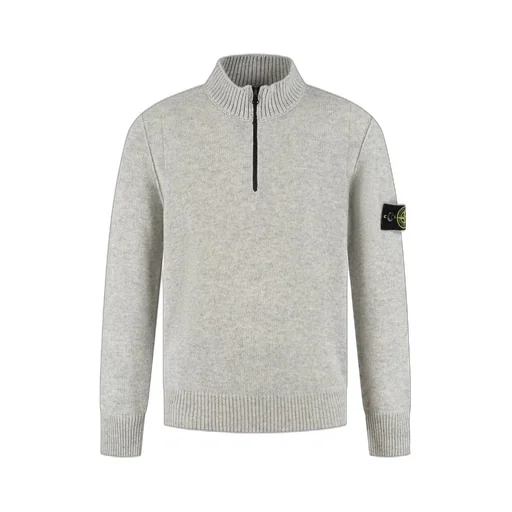 Stone Island Junior Logo Patch Half-Zip Jumper