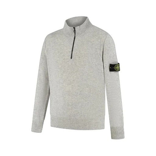 Stone Island Junior Logo Patch Half-Zip Jumper