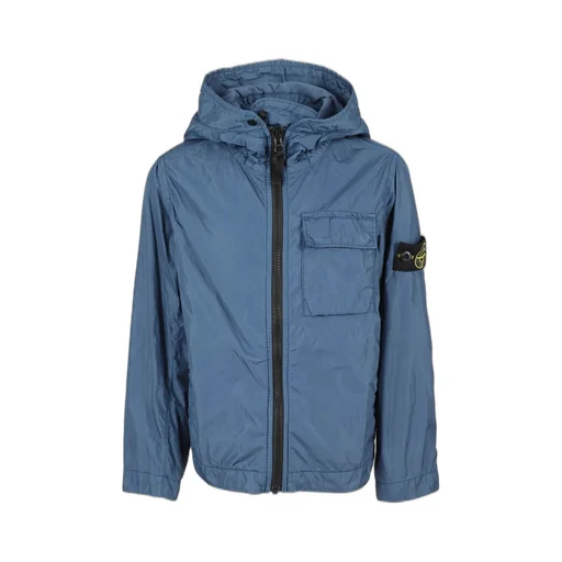 Stone Island Junior Logo Patch Hooded Zipped Jacket