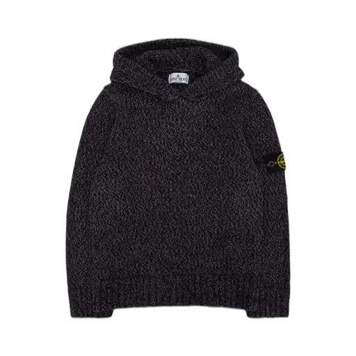 Stone Island Junior Compass-Patch Long-Sleeved Hooded Jumper