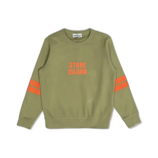Stone Island Junior Logo Printed Crewneck Sweatshirt