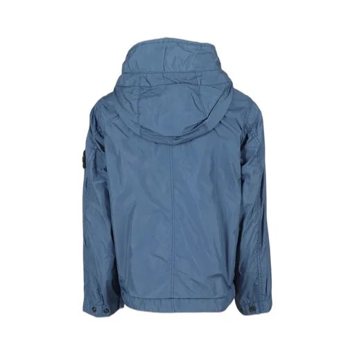 Stone Island Junior Logo Patch Hooded Zipped Jacket