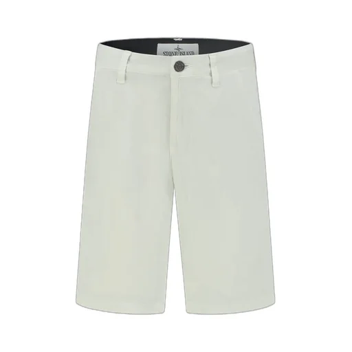 Stone Island Junior Button Detailed Logo Patch Shorts