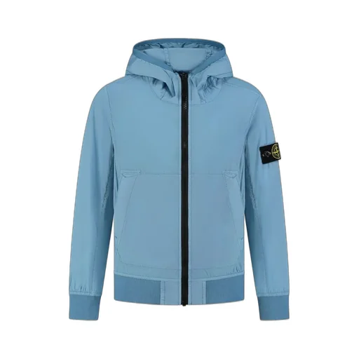 Stone Island Junior Logo Patch Hooded Rain Jacket