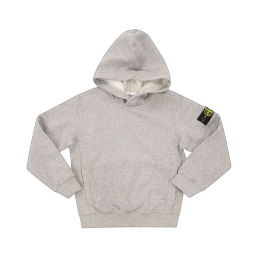 Stone Island Junior Logo Patch Long Sleeved Hoodie