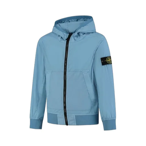Stone Island Junior Logo Patch Hooded Rain Jacket
