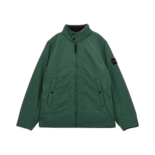 Stone Island Junior Logo Patch Zipped Reversible Fleece Jacket