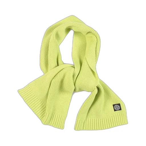 Stone Island Junior Logo Embroidered Knitted Scarf
