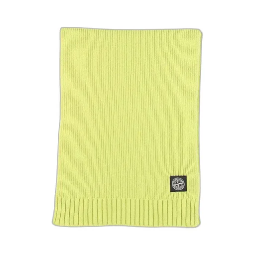 Stone Island Junior Logo Embroidered Knitted Scarf