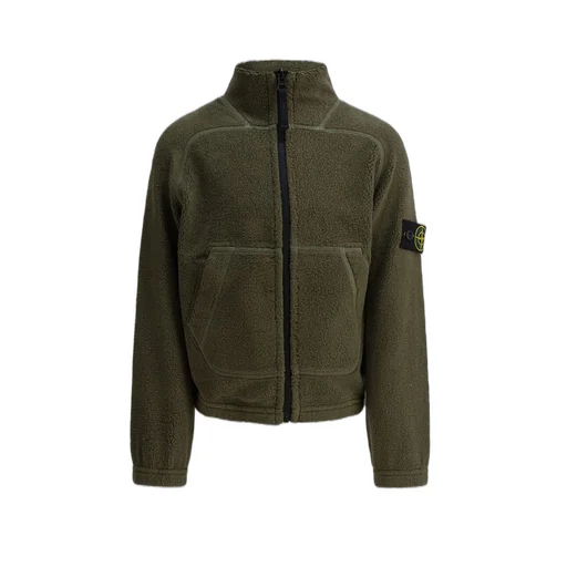 Stone Island Junior Logo Patch Zip-Up Fleece Jacket