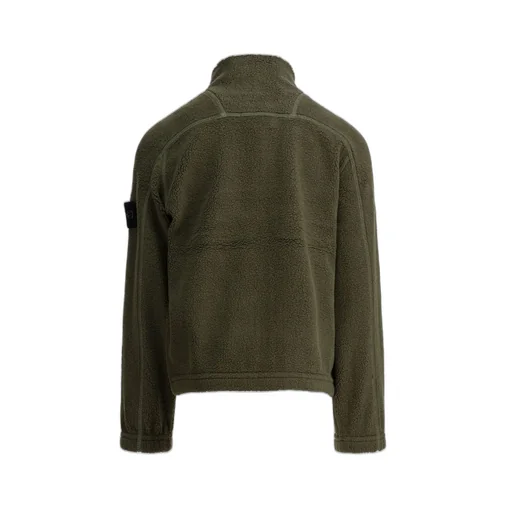 Stone Island Junior Logo Patch Zip-Up Fleece Jacket