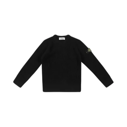Stone Island Junior Logo Patch Ribbed Jumper