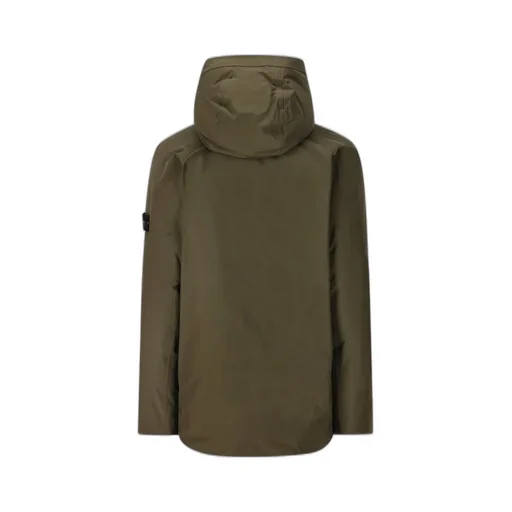 Stone Island Junior Logo Patch Hooded Down Coat