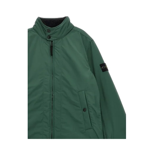 Stone Island Junior Logo Patch Zipped Reversible Fleece Jacket