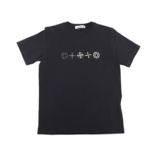 Stone Island Junior Compass Printed Crewneck T-Shirt