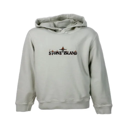 Stone Island Junior Logo Printed Jersey Hoodie