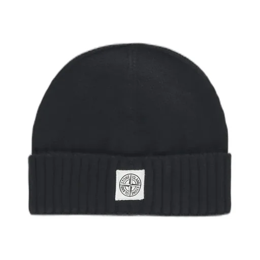Stone Island Junior Logo Patch Ribbed Beanie