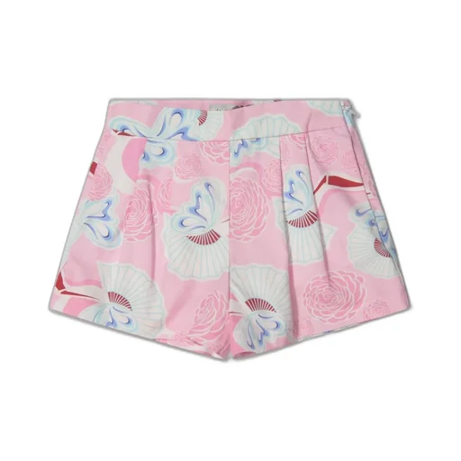 Simonetta Floral Printed Pleated Shorts