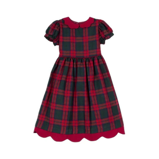 Siola Puff-Sleeved Checked Dress