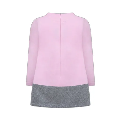 Simonetta Bear Printed Glitter Sweatshirt Dress