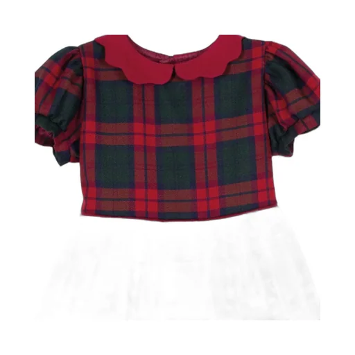 Siola Puff-Sleeved Checked Dress