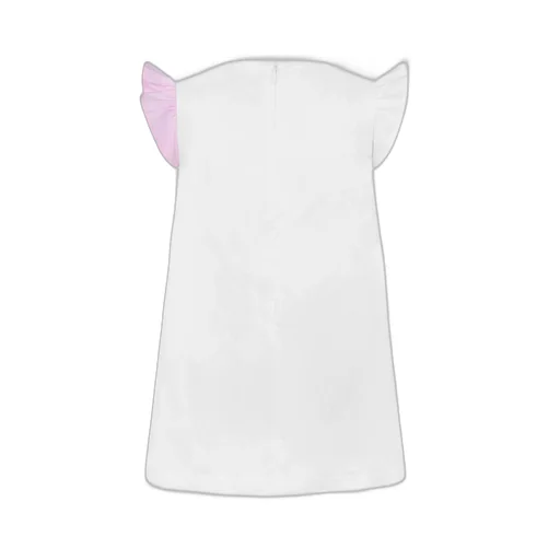 Simonetta Bow Embroidered Ruffled Dress