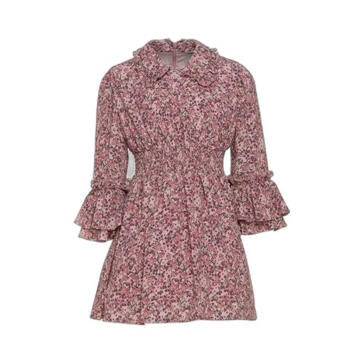 Simonetta Ruffled Detail Floral Printed Dress