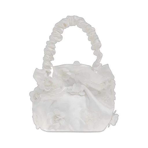 Self-Portrait Kids Floral-Applique Satin Shoulder Bag