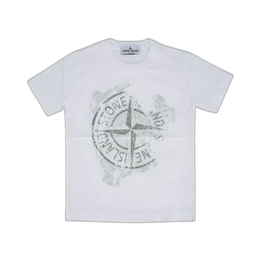 Stone Island Junior Compass Printed Crewneck T-Shirt