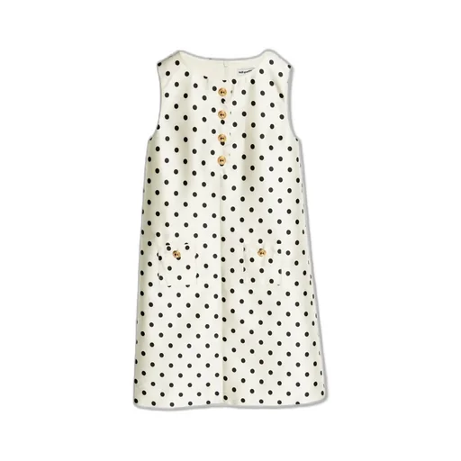 Self-Portrait Kids Sleeveless Polka Dot Taffeta Dress