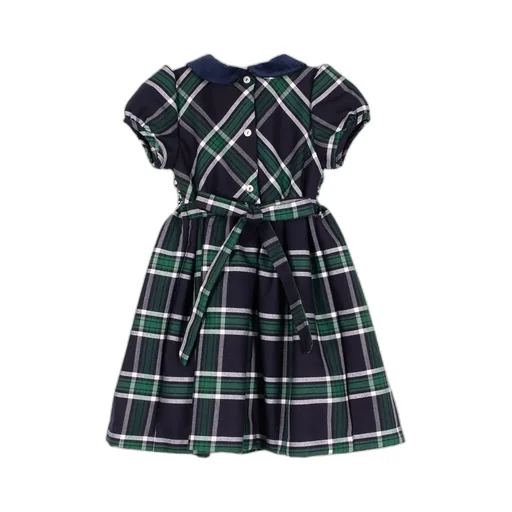 Siola Checked Puff-Sleeved Dress