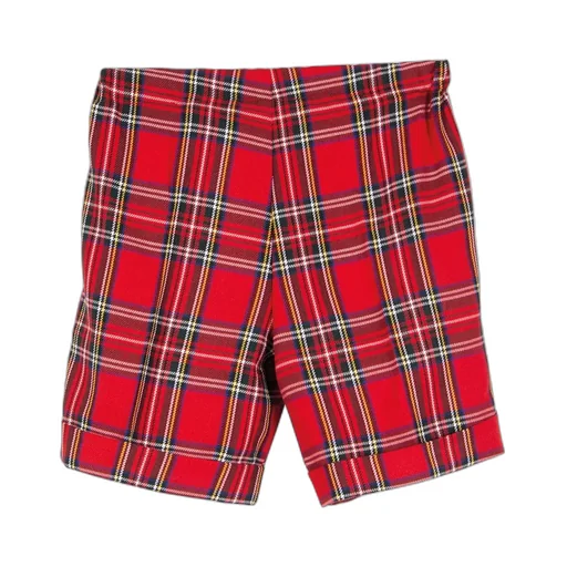 Siola Checked Elasticated Waistband Turn-Up Shorts