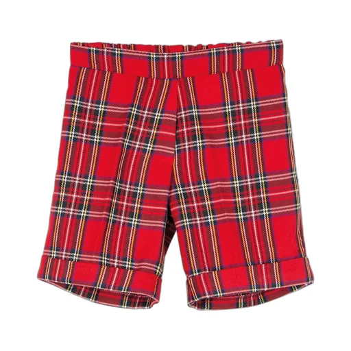 Siola Checked Elasticated Waistband Turn-Up Shorts