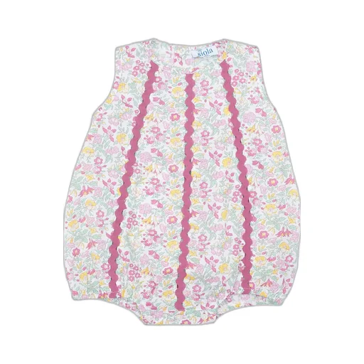 Siola Floral-Printed Crewneck Buttoned Romper