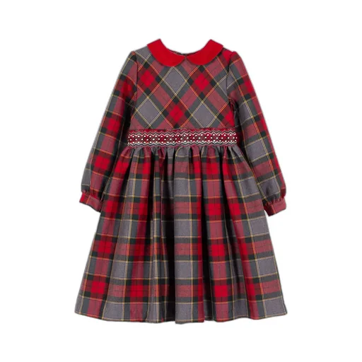 Siola Checked Long-Sleeved Dress